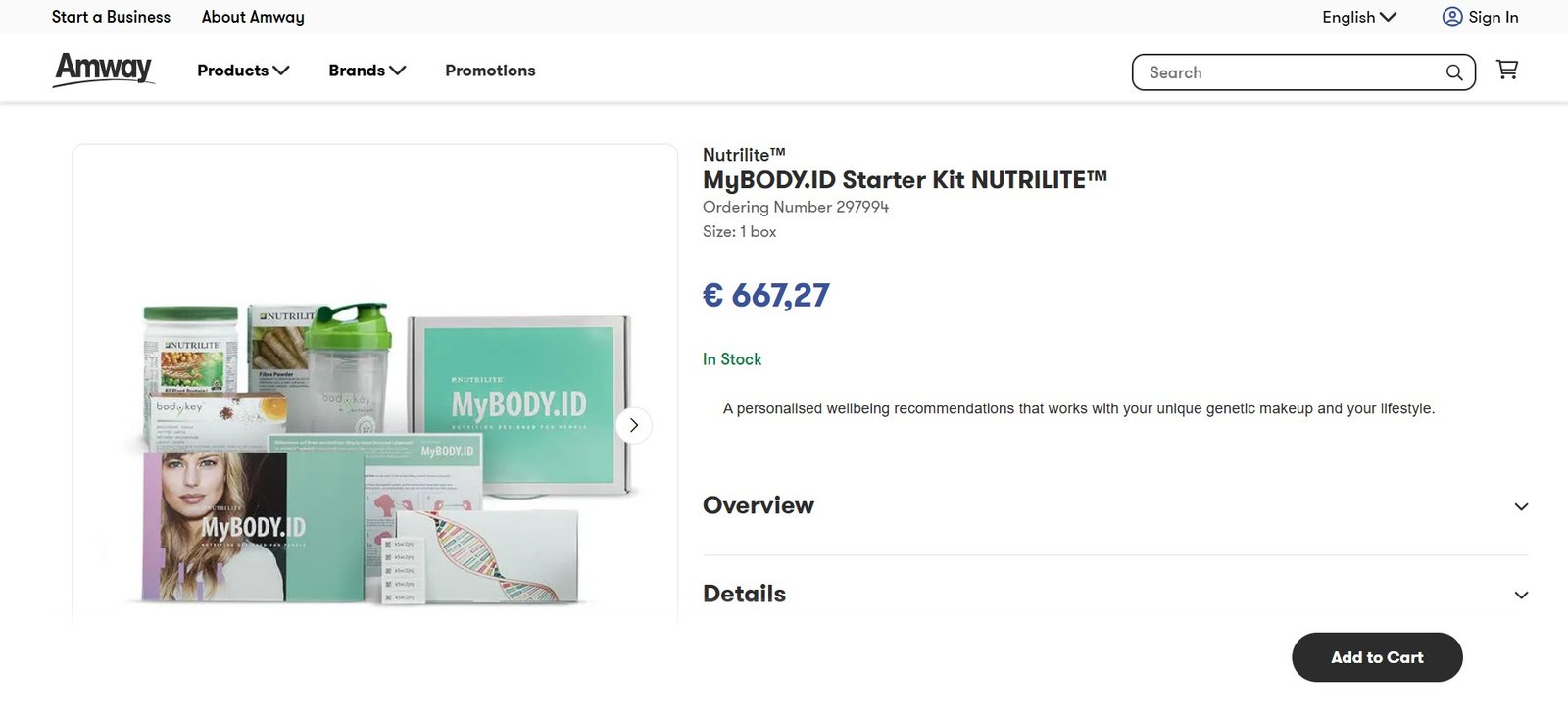 Amway MyBODY ID termék oldal